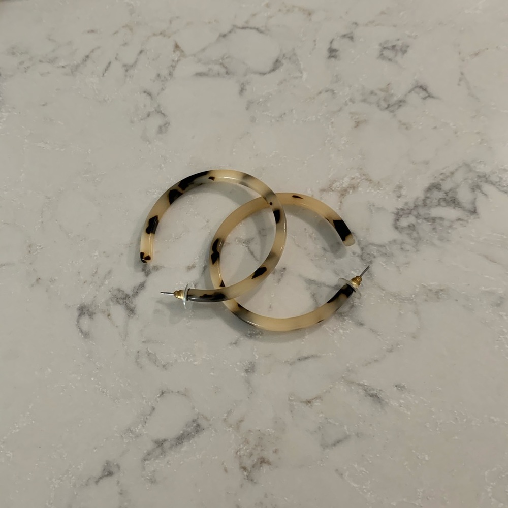 Large Tortoise Hoop Earrings